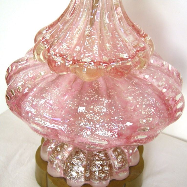 Pair Murano Pink Glass Lamps (GMD#2666) 2