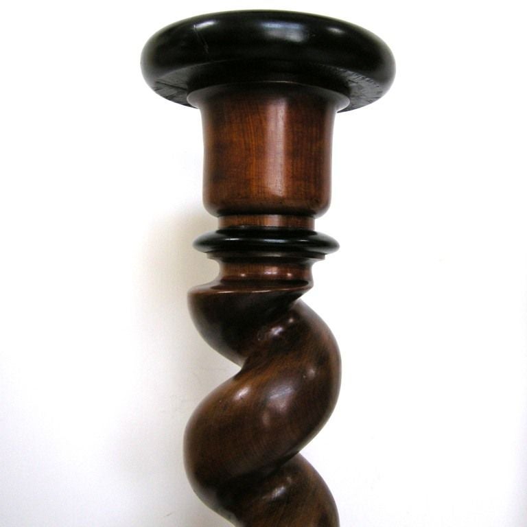 Pair Walnut & Ebonized Torchieres/Candle Stands(GMD#2676)
