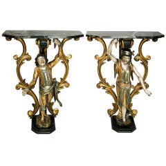 Unique Pair Venetian Figural Consoles (GMD#2711)