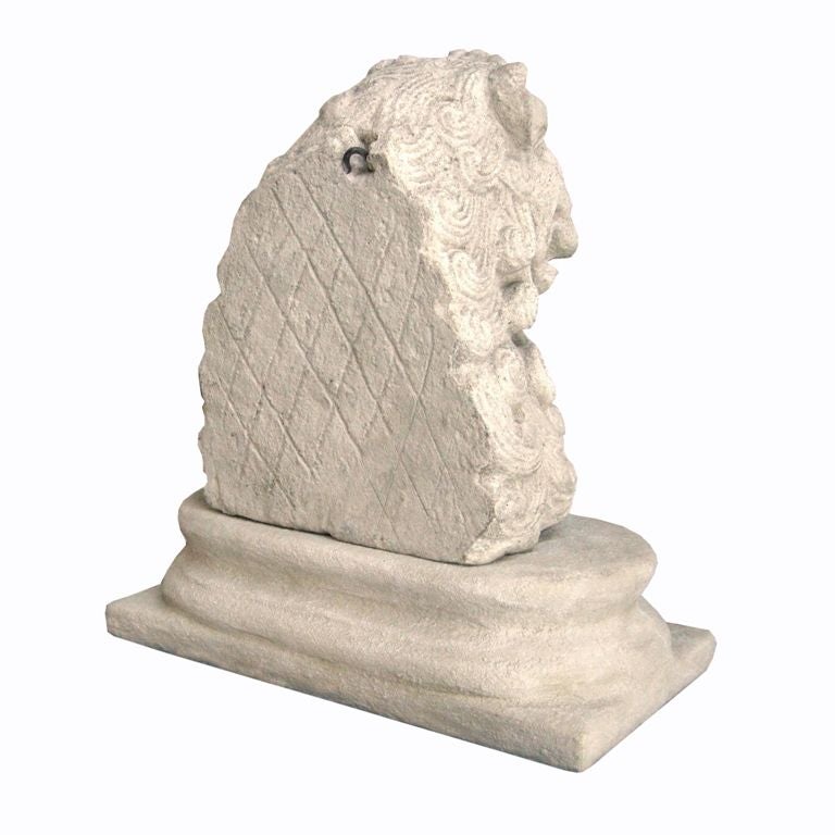 19th C. Cast Stone Lion Head (GMD#2696)