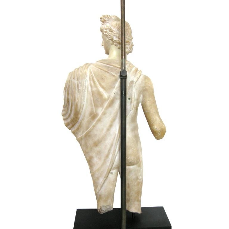 Italian Alabaster Apollo Statue Lamp (GMD#2511) For Sale