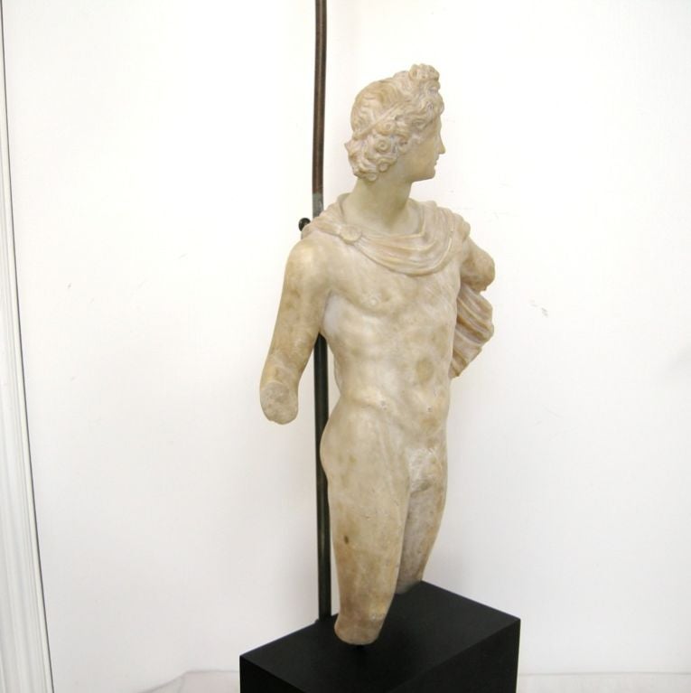 19th Century Alabaster Apollo Statue Lamp (GMD#2511) For Sale