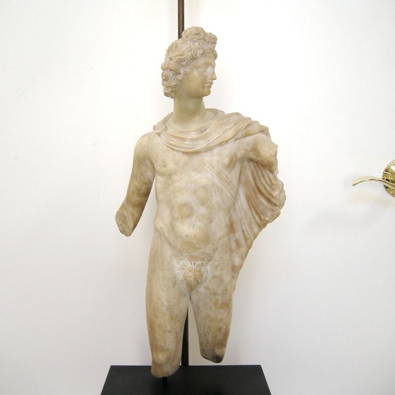 Alabaster Apollo Statue Lamp (GMD#2511) For Sale 1