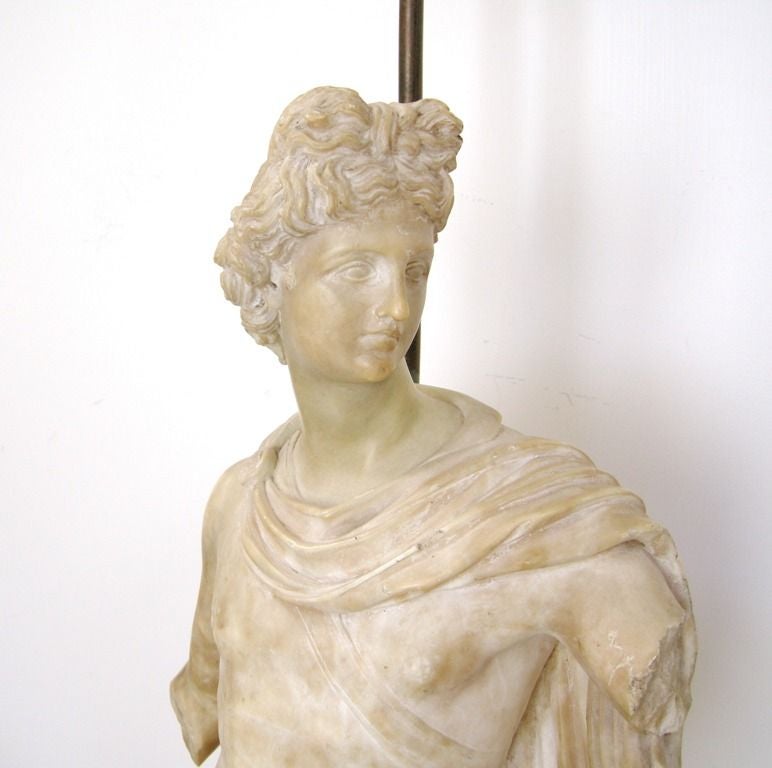 Alabaster Apollo Statue Lamp (GMD#2511) For Sale 2