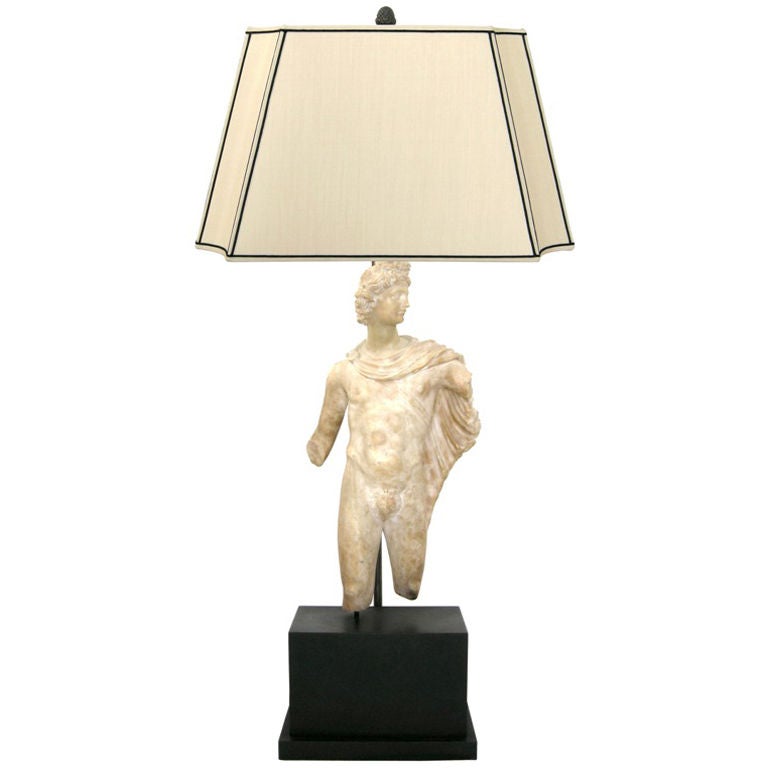 Alabaster Apollo Statue Lamp (GMD#2511) For Sale