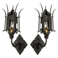 Pair Gothic Style Iron Sconces (GMD#2760)