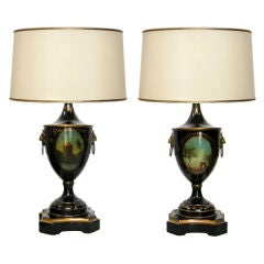 Pair Empire Style Tole Lamps (GMD#2769)