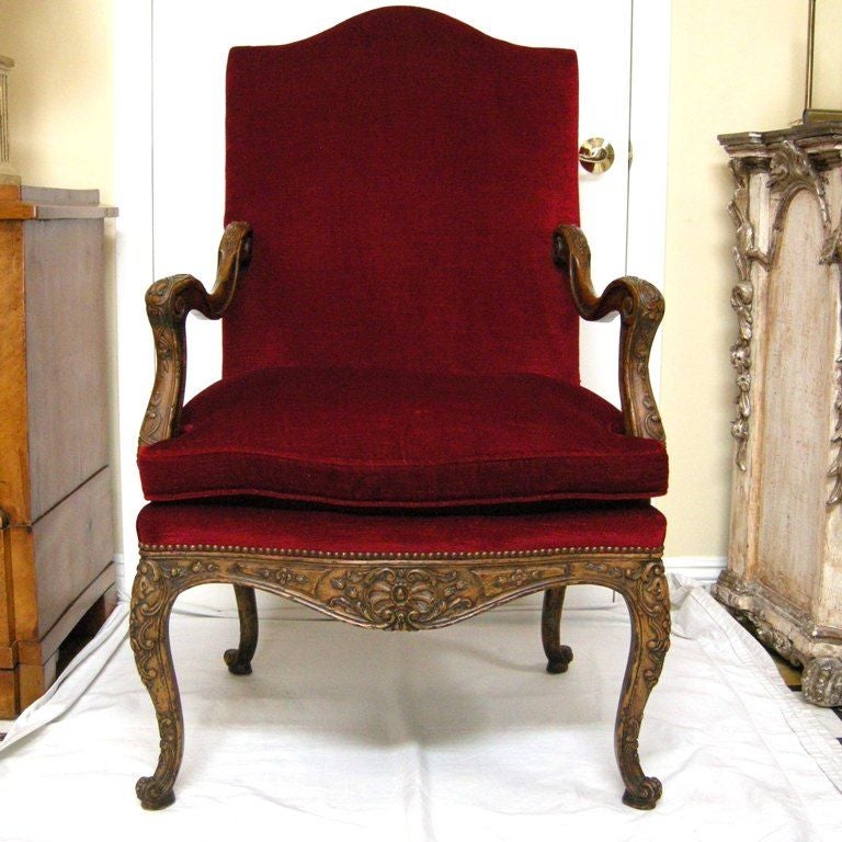 Regence Style Arm Chair (GMD#2787) In Good Condition For Sale In Los Angeles, CA
