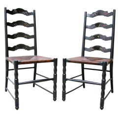 Pair Chinoiserie Lacquered Side Chairs (GMD#2796)