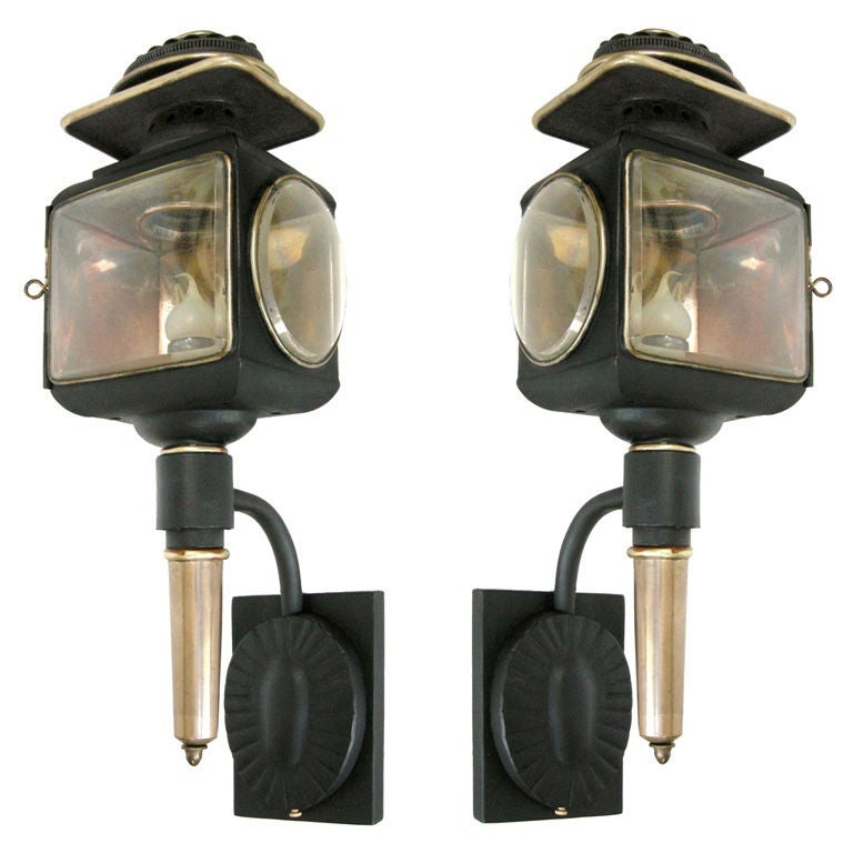 Pair Carriage Lantern Sconces (GMD#2828) For Sale