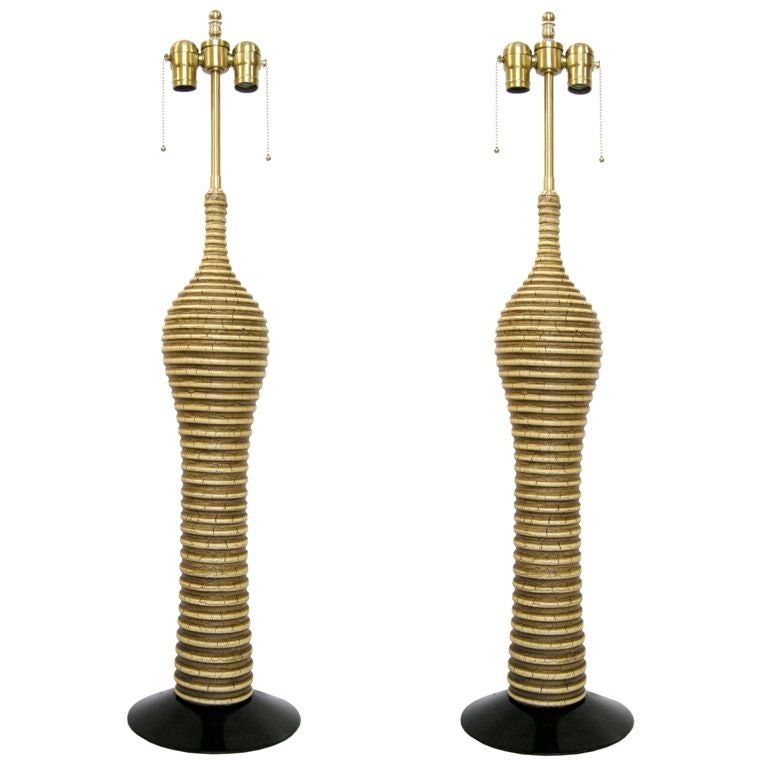 Pair Mid-Century Tall Table Lamps (GMD#2836)