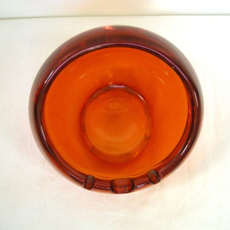 orange glass ashtray