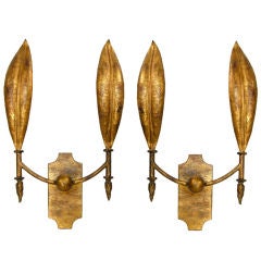 Pair Palm Leaf Form Sconces (GMD#2839)