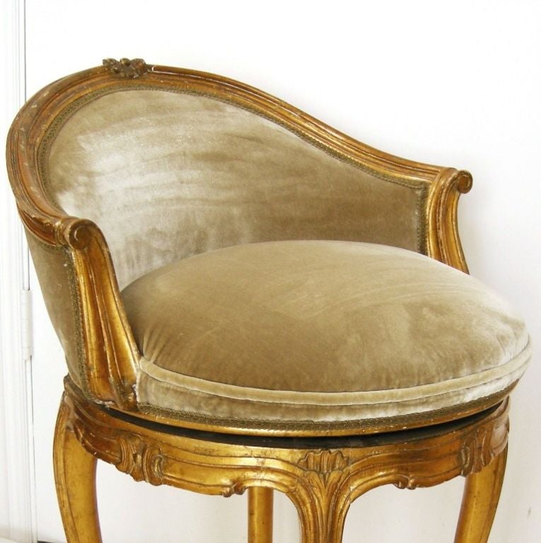 French Louis XV Style Swivel Vanity Chair (GMD#2844)