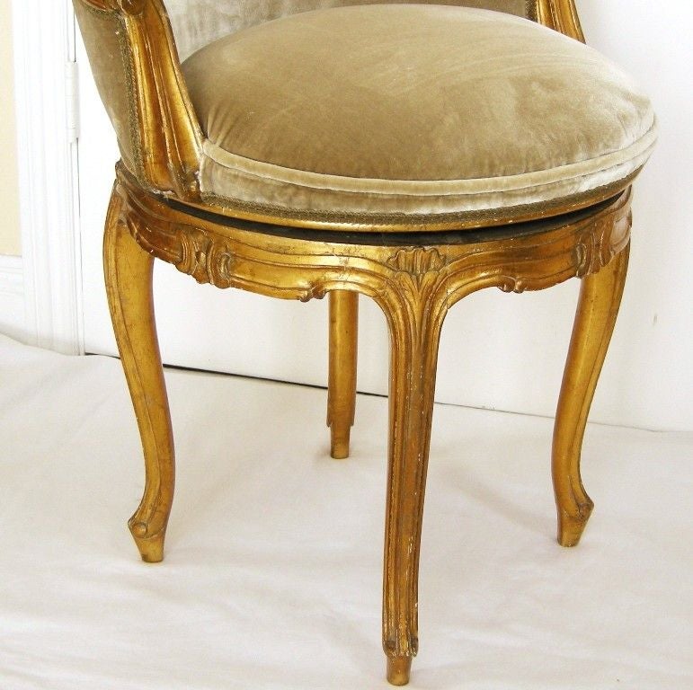 Gilt Louis XV Style Swivel Vanity Chair (GMD#2844)