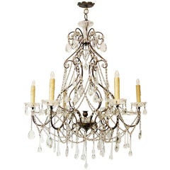 French Crystal & Iron Chandelier (GMD#2841)