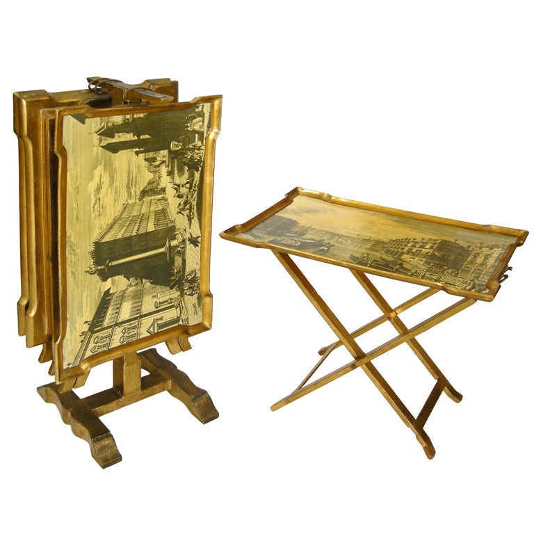Set of Italian Folding Trays on Stand (GMD#2884)