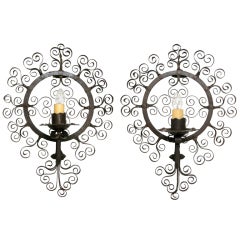 Pair Iron Filigree Sconces (GMD#2901)