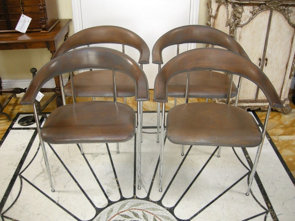 Set of 4 Italian Arm Chairs by G.Vegni+G.Gualtierotti (GMD#2905) 5