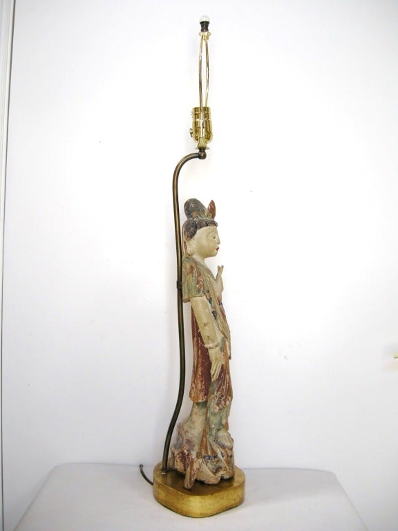 19th Century Quan Yin Figure Lamp (GMD#2936) For Sale