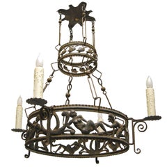 19th C. Iron 'Garden of Eden' Chandelier (GMD#2108)