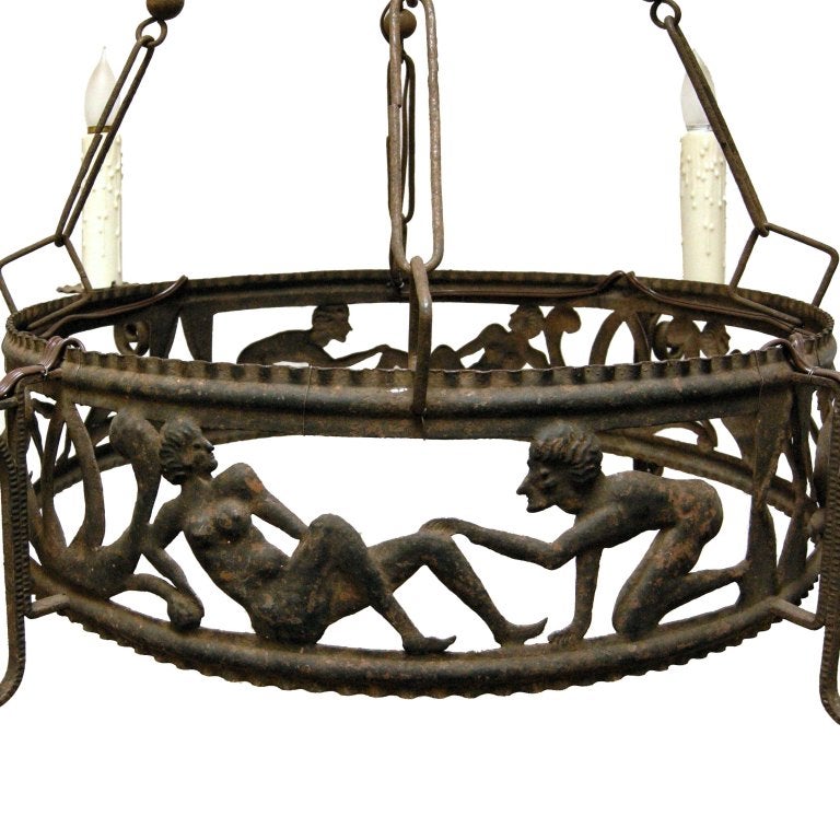 19th C. Iron 'Garden of Eden' Chandelier (GMD#2108)