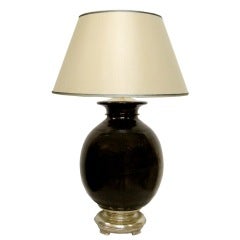 Walnut & Silver Giltwood Urn Lamp (GMD#2881)
