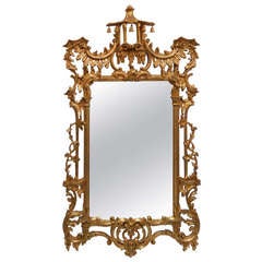 Ornate Italian Carved Mirror in the Style of Chippendale