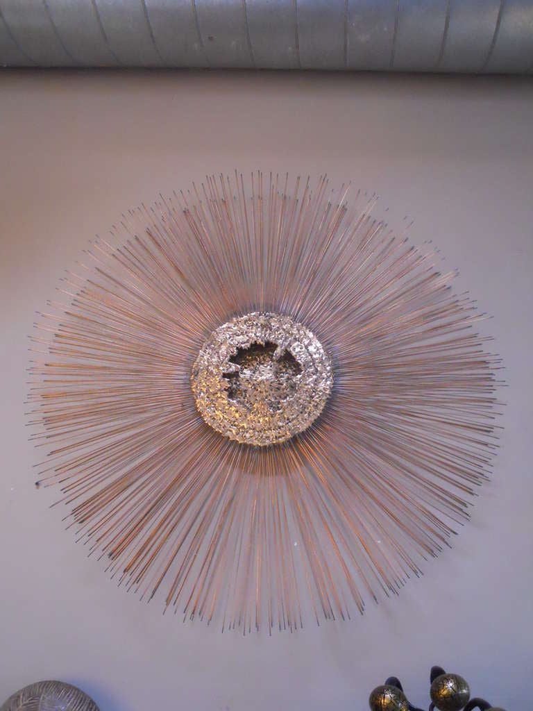 Brutalist Fantastic Curtis Jere Sunburst Wall Sculpture