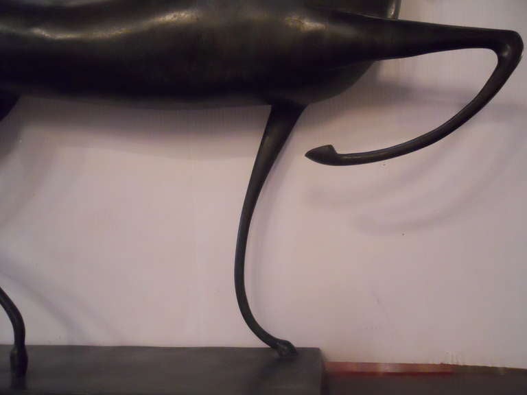 20th Century Stylized Bronze Etruscan Horse Sculpture in the Manner of Boris Lovet-Borski