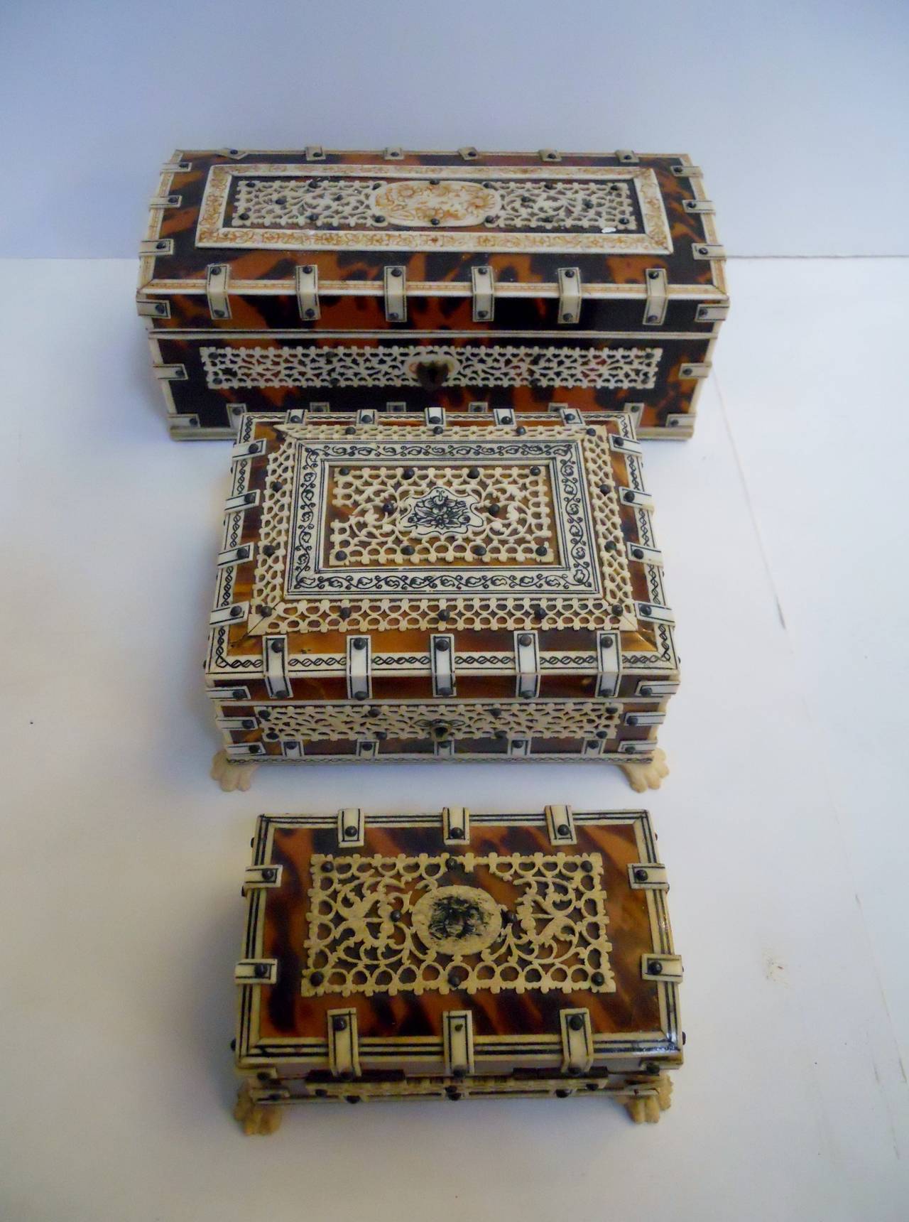 English Three Anglo-Indian, Mid-20th Century Boxes For Sale