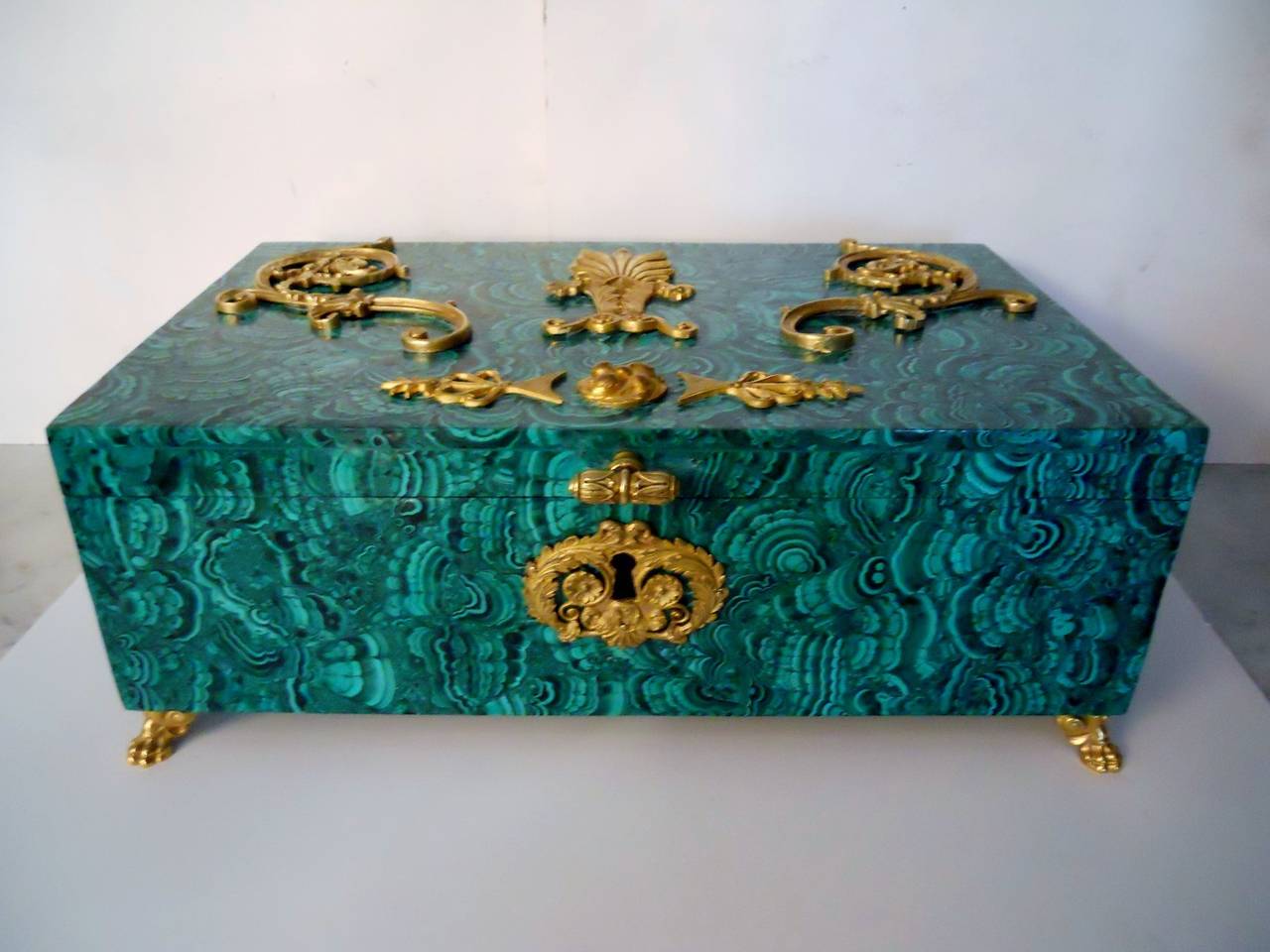 Impressive Russian malachite box.