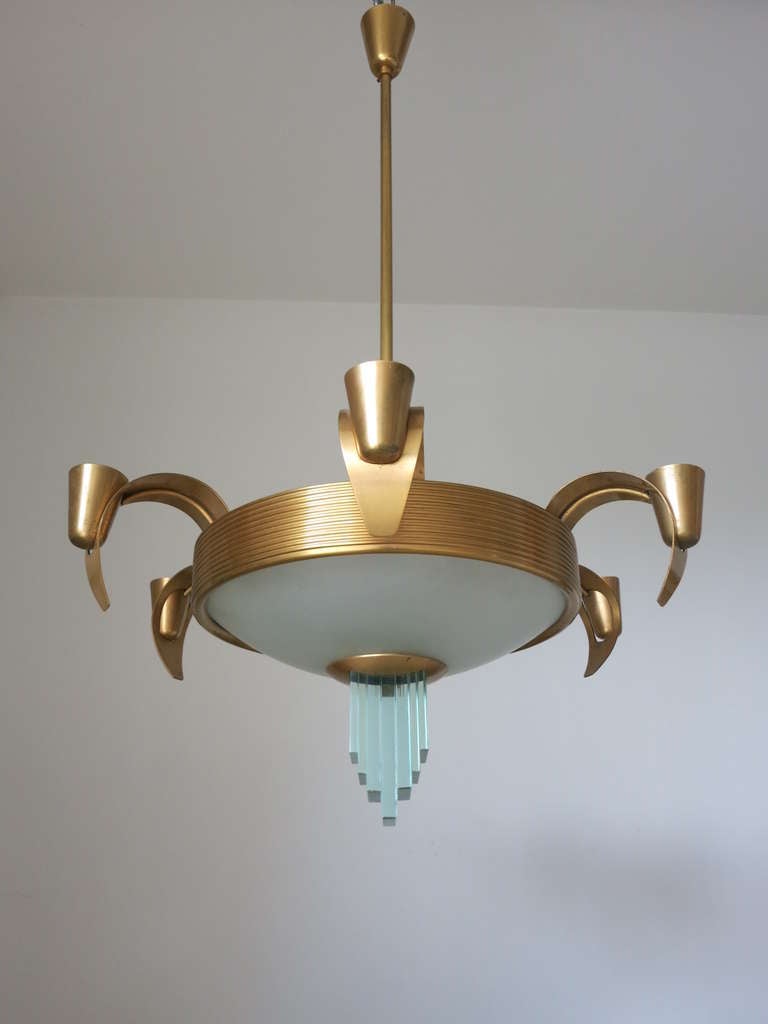Stunning Jean Perzel Deco Chandelier

The rod can be cut down to any specified height at no charge, per client's request.

Rewired for U.S.