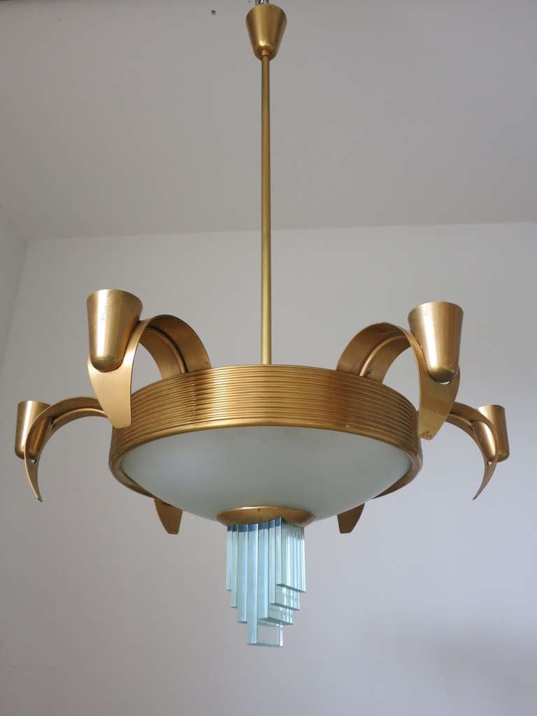 Art Deco Stunning Jean Perzel Deco Chandelier