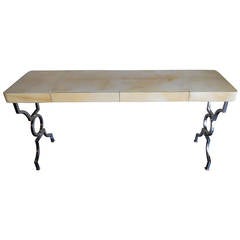 Luxe Parchment Console Table