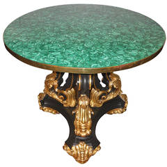 Expressive Italian Malachite Table