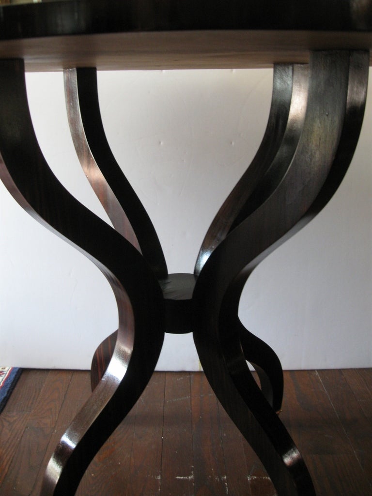 Art Deco Elegant Pair Of Macassar Ebony Side Tables