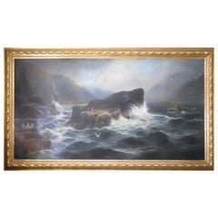 Astonishing Daniel Sherrin 19th Century Oil Painting of a Seascape