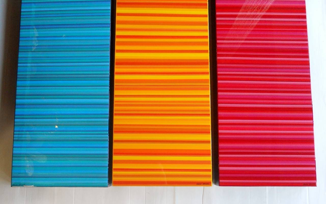 Playful Set of Three Art Panels by Mauro Oliveira