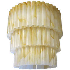 Colossal Italian Glass Tube Chandelier
