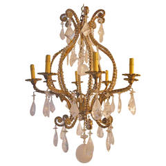 Striking Rock Crystal Chandelier