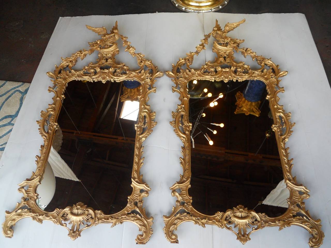 Extraordinary Pair of Chippendale Style Mirrors