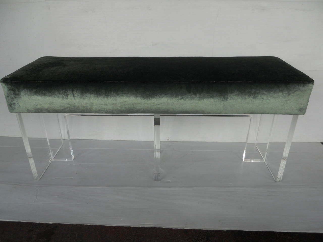 Chic Lucite bench.
1