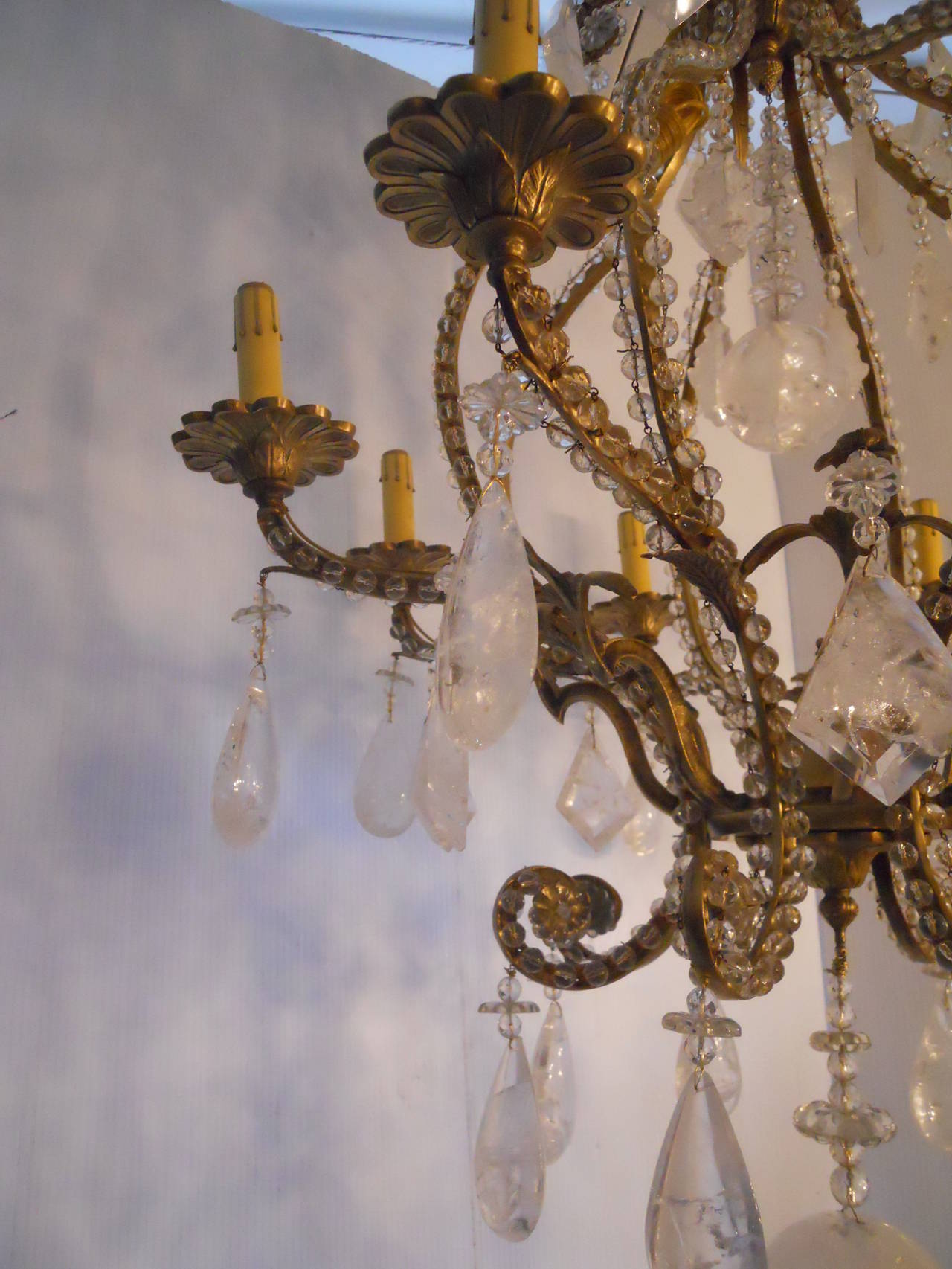 19th Century Striking Rock Crystal Chandelier For Sale