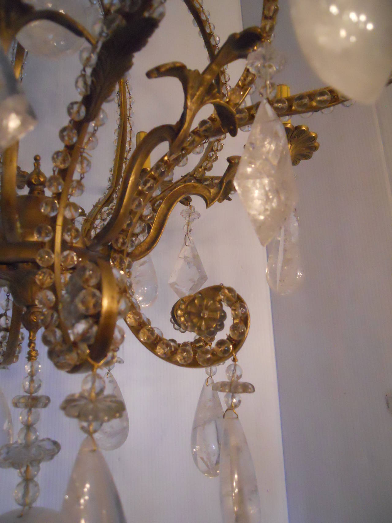 Striking Rock Crystal Chandelier For Sale 2