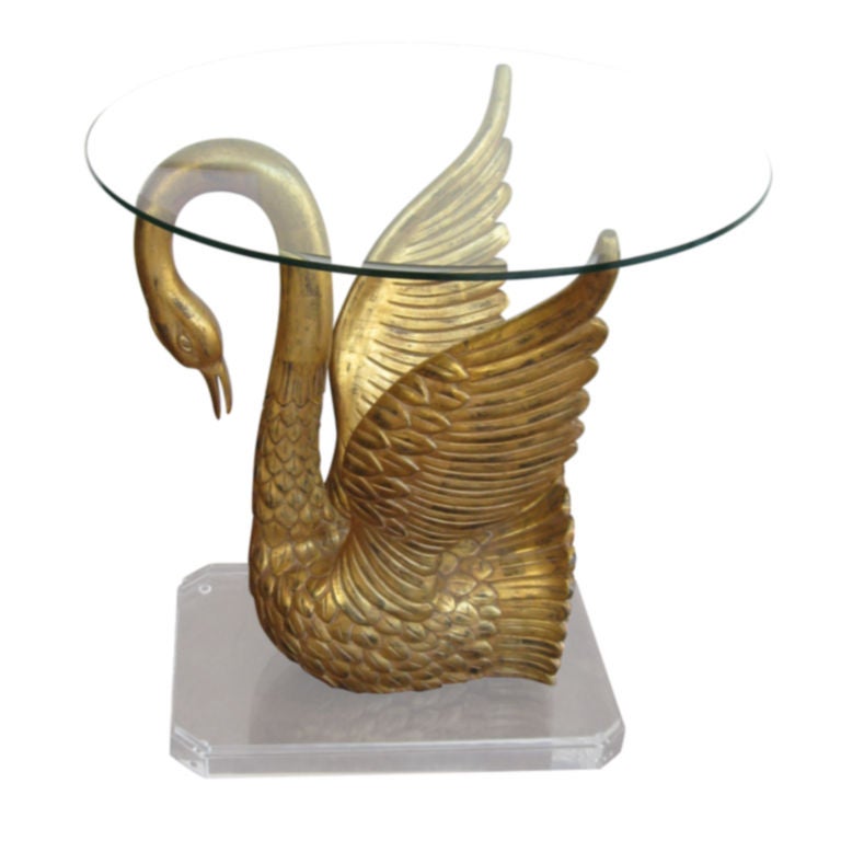 Hand Carved Gold Leafed Swan Table