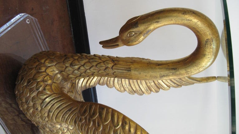 Hand Carved Gold Leafed Swan Table 1