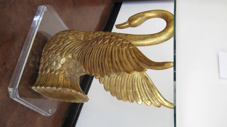 Hand Carved Gold Leafed Swan Table 2