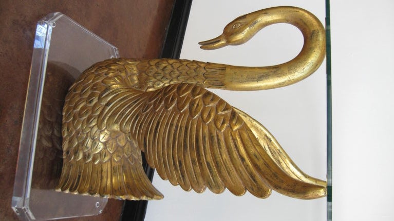 Hand Carved Gold Leafed Swan Table 3