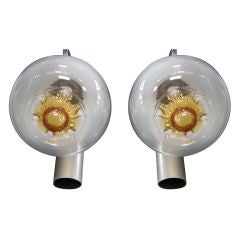 PAIR OF MAZZEGA MURANO WALL SCONCES